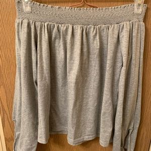 GREY OFF-THE-SHOULDER TOP